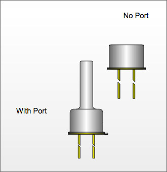 STD60/A Series Absolute Pressure Sensor Mechanical Outline Drawing Metal Can TO5 package with and without port ( nipple )